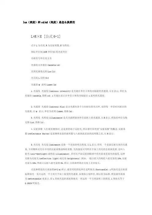 [新版]lux（照度）和cdm2（亮度）是如何换算的