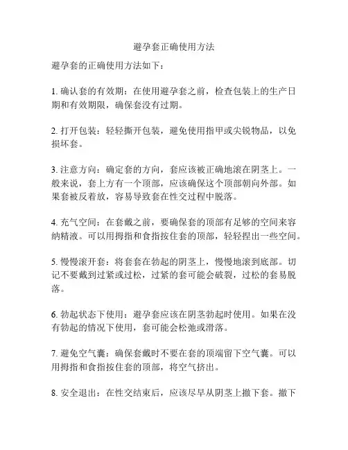 避孕套正确使用方法