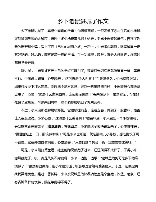 乡下老鼠进城了作文