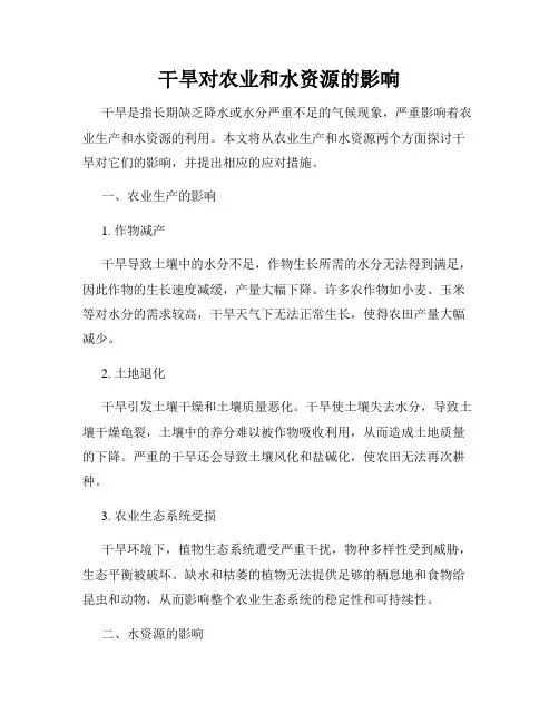 干旱对农业和水资源的影响