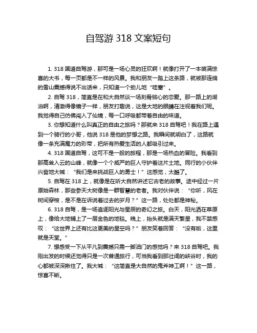 自驾游318文案短句