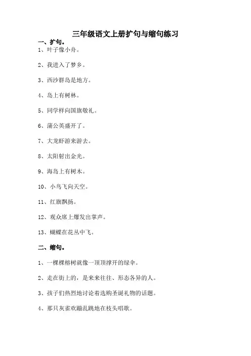 扩句与缩句