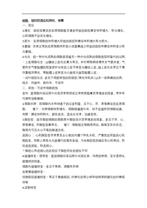 细胞、组织适应和损伤