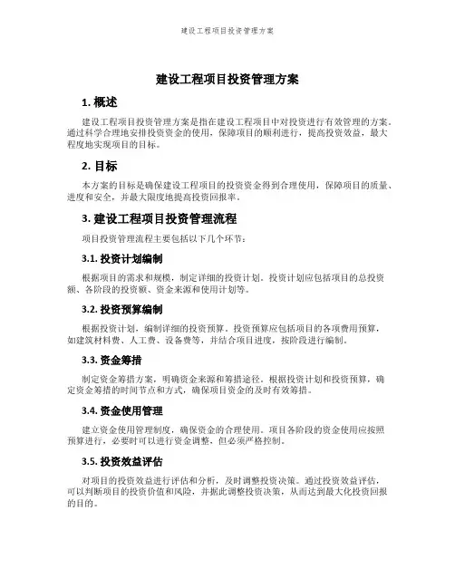 建设工程项目投资管理方案