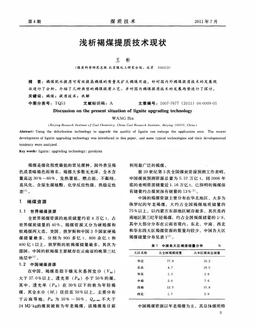 浅析褐煤提质技术现状