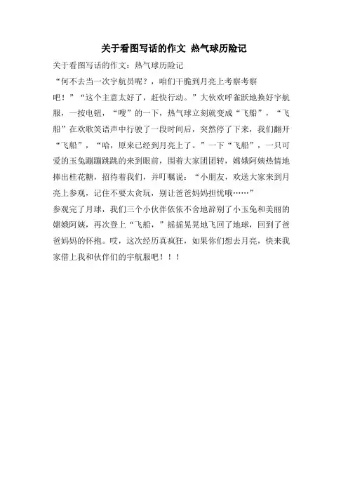 关于看图写话的作文 热气球历险记.doc