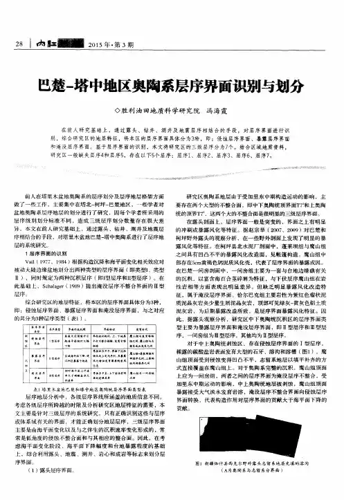 巴楚-塔中地区奥陶系层序界面识别与划分
