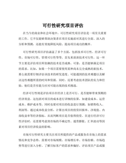 可行性研究项目评估