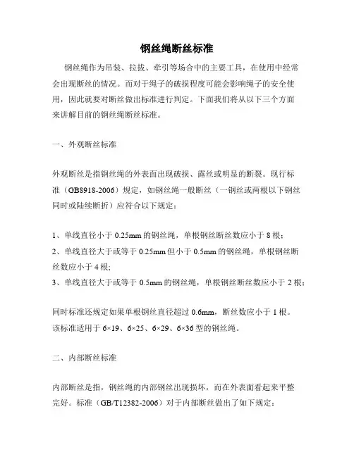 钢丝绳断丝标准