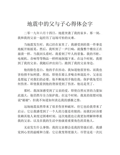 地震中的父与子心得体会字