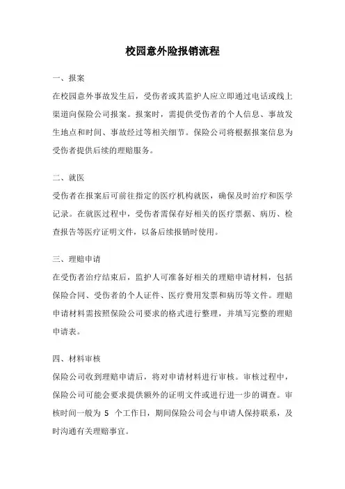 校园意外险报销流程