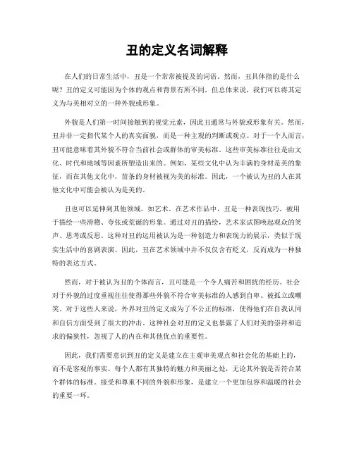 丑的定义名词解释