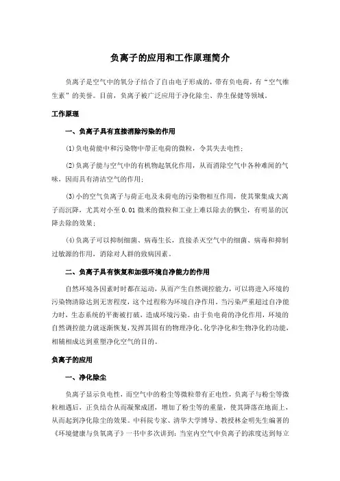 负离子的应用和工作原理简介