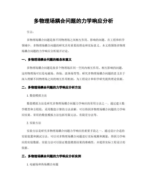 多物理场耦合问题的力学响应分析