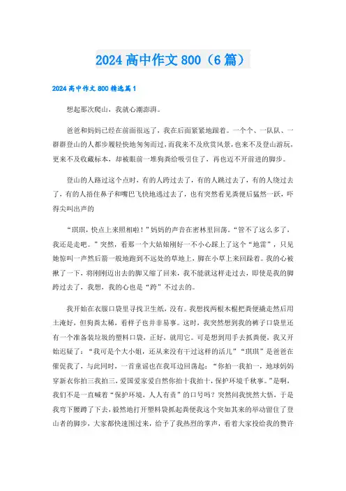 2024高中作文800(6篇).doc