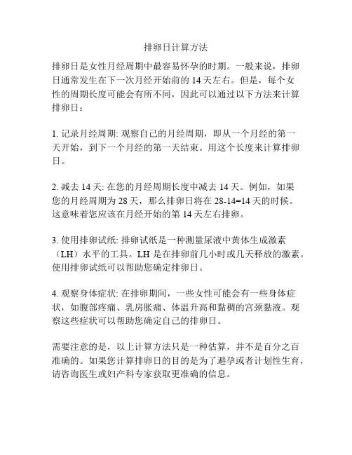 排卵日计算方法