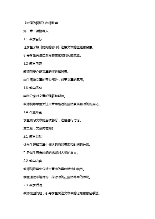 《时间的脚印》名师教案