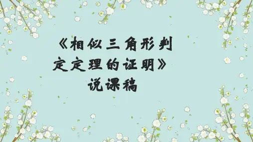 北师大版九年级上册数学《 相似三角形判定定理的证明 》说课稿