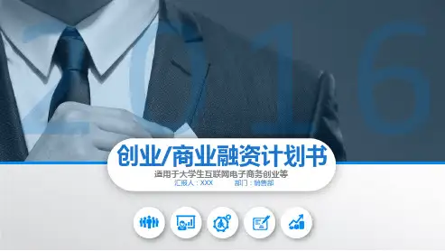 商业融资大学生创业计划书ppt模板