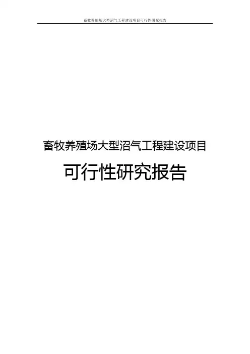 畜牧养殖场大型沼气工程建设项目可行性分析报告