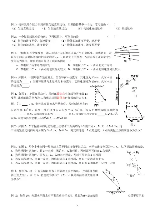 曲线运动例题