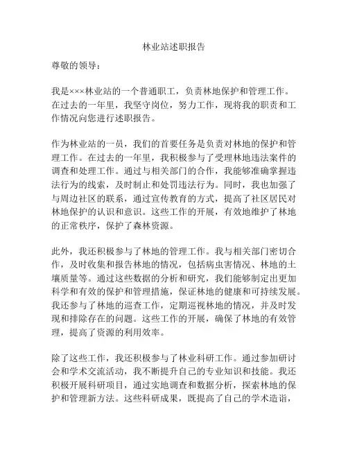 林业站述职报告