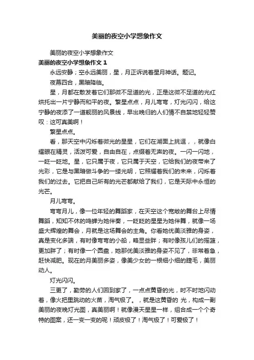 美丽的夜空小学想象作文