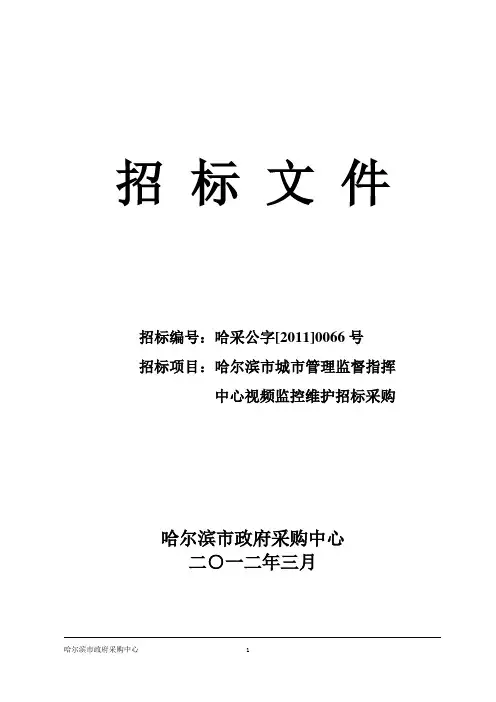 监控维修招标方案