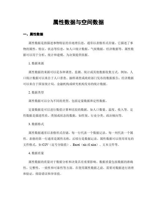 属性数据与空间数据