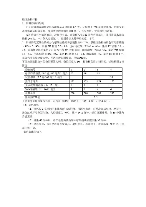 酸性染料打样