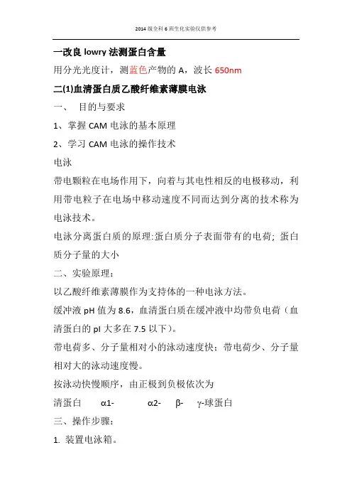 生物化学实验总结教案