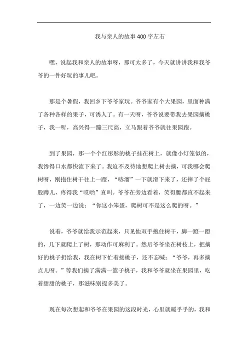 我与亲人的故事400字左右