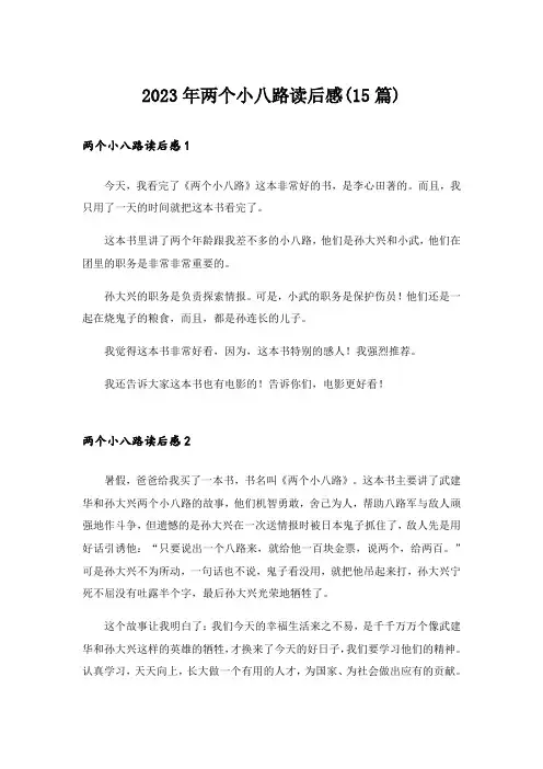 2023年两个小八路读后感(15篇)