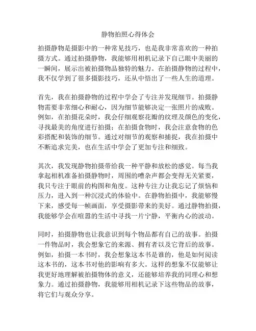 静物拍照心得体会