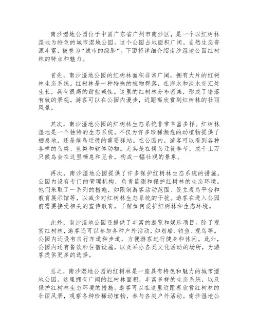 南沙湿地公园红树林介绍