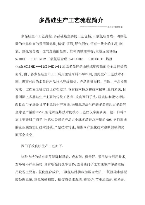 多晶硅生产工艺流程