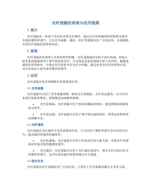 光纤透镜的原理与应用视频