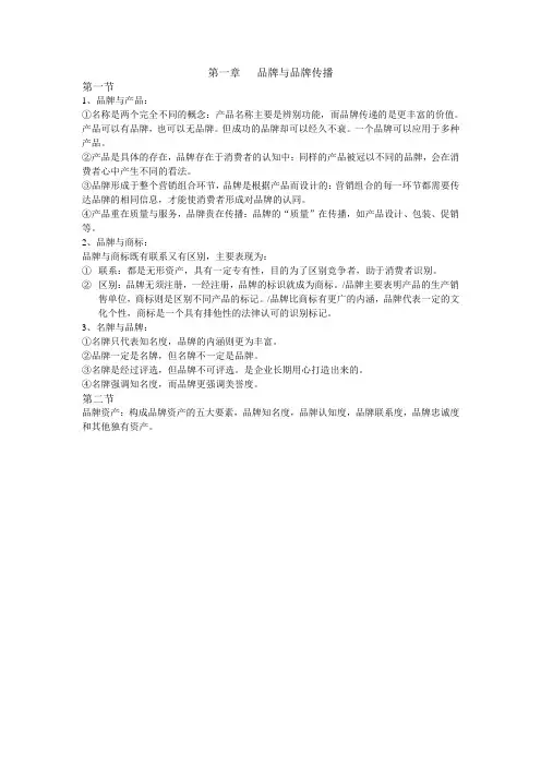 品牌传播学。