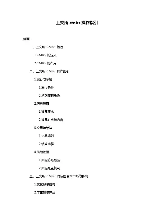 上交所cmbs操作指引