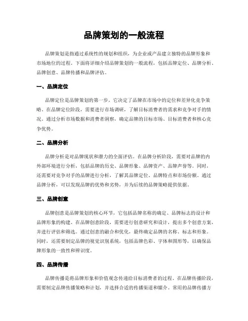 品牌策划的一般流程