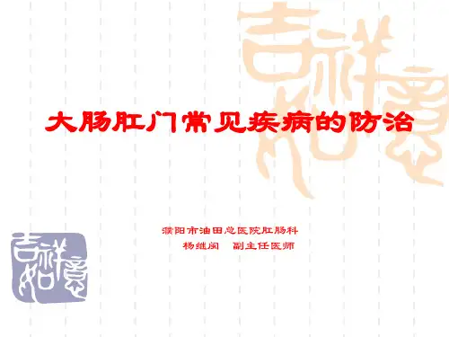 肛肠常见疾病的诊治