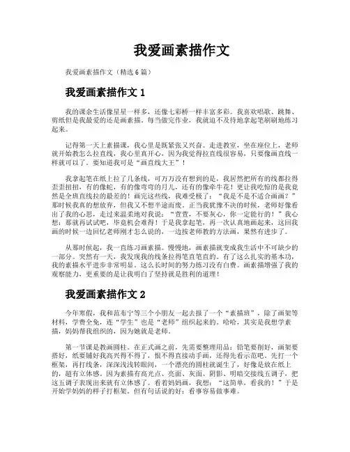我爱画素描作文