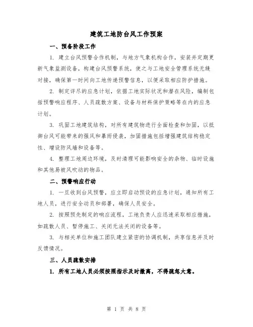 建筑工地防台风工作预案（4篇）