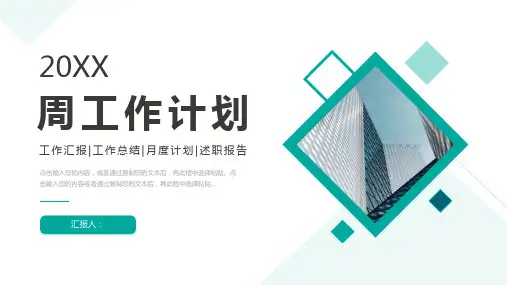 周工作计划汇报总结PPT模板