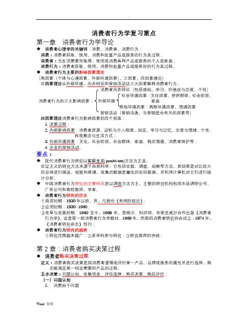 消费者行为学总复习
