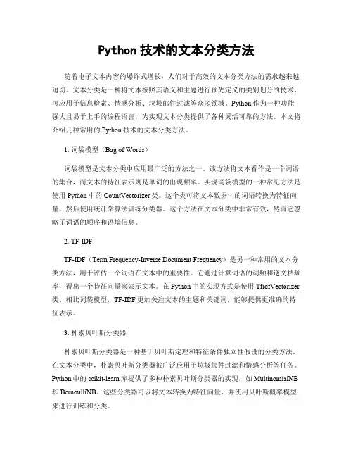 Python技术的文本分类方法