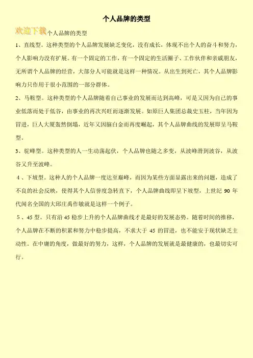 个人品牌的类型