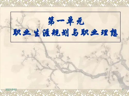 第一课面向未来的职业生涯规划PPT课件