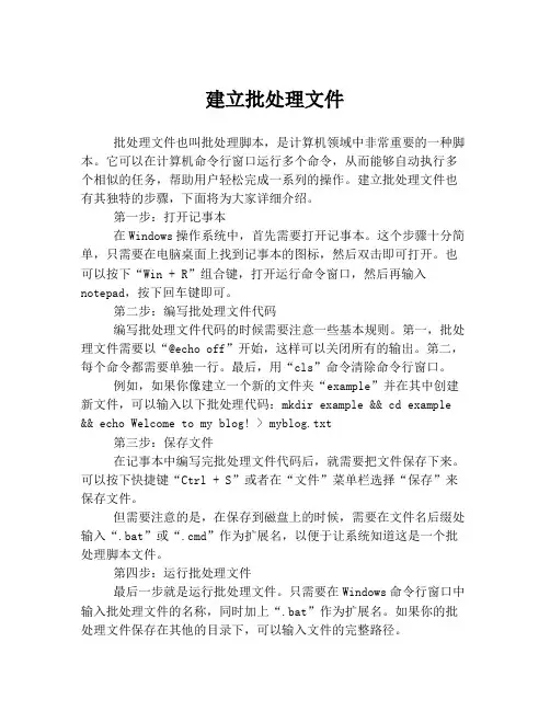 建立批处理文件