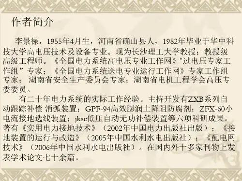 架空线路杆塔的接地装置(讲稿)